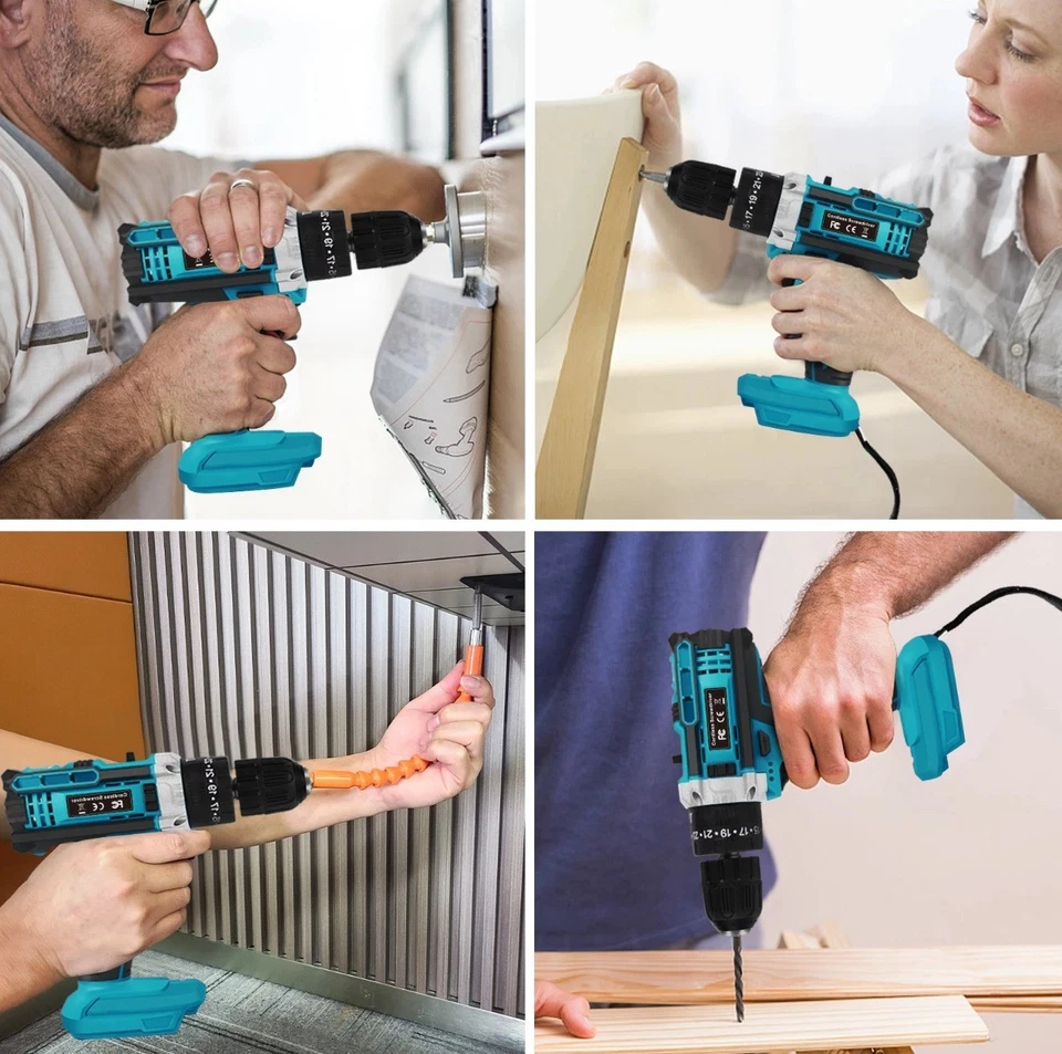 24-teiliges 21 V Akku-Bohrschrauber-Set Haushalt Handwerkzeug-Kit mit 2 Akkus UK - Bild 2 von 4