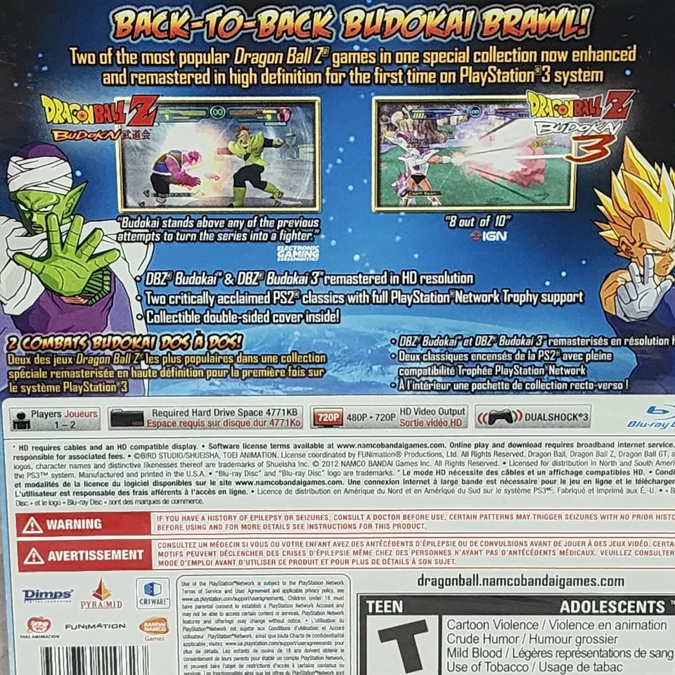 Dragon Ball Z Budokai HD Collection - PS3 - Brand New | Factory Sealed - Image 3 of 4