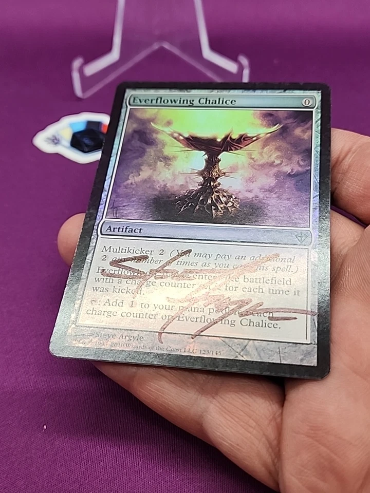 MTG Foil Everflowing Chalice Signed Steve Argyle Worldwake Black Sig *CCGHouse* - Image 3 of 4