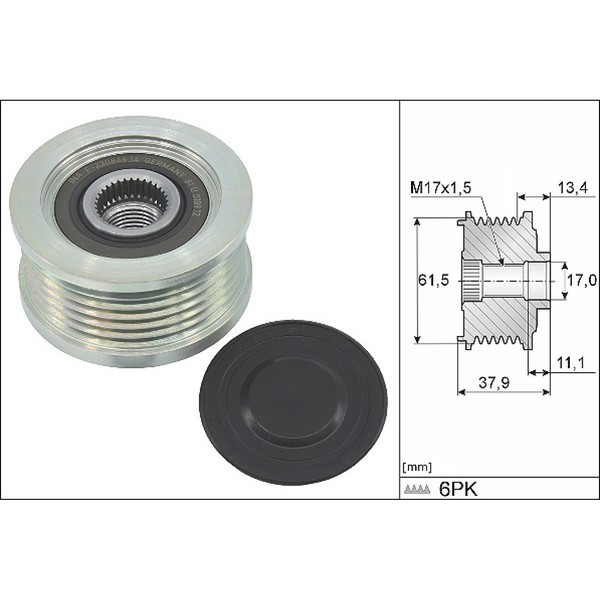 INA 535 0023 10 Generatorfreilauf FüR Fiat Lancia Alfa Romeo Punto Multipla VAN-image