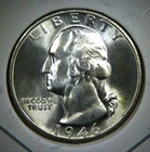1946 S ** Washington Quarter ** Beautiful Color ** Superb Gem BU ** Album Toned