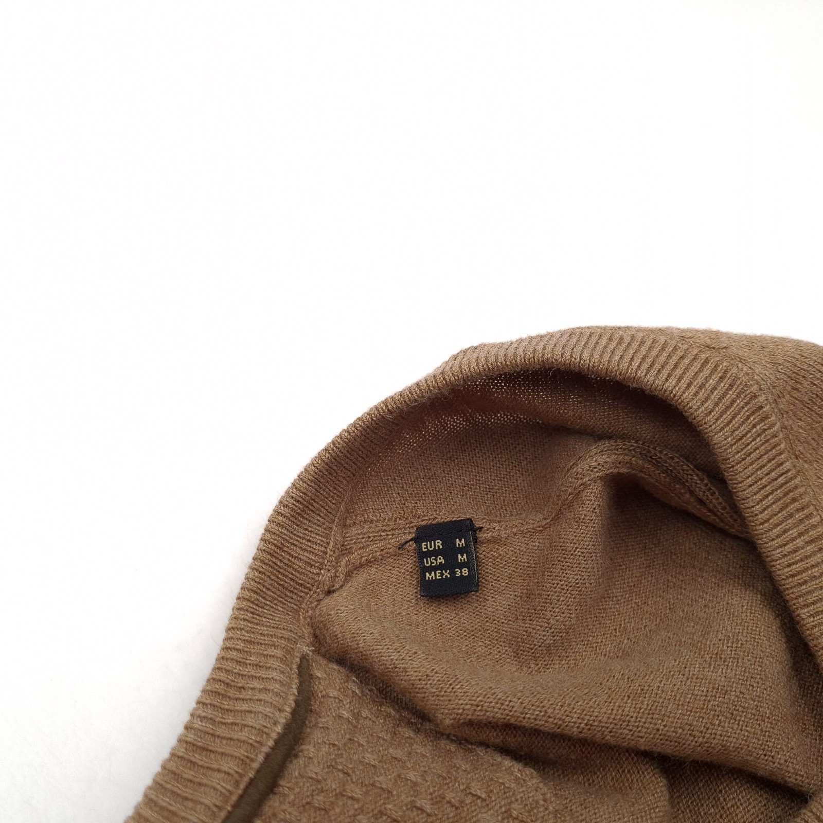 Massimo Dutti Mens Pullover Sweater Brown Classic Knit Io6 Size M thumbnail 5