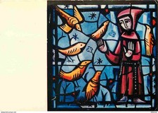 71 - Taizé - interior of the Church of Reconciliation - stained glass of Saint Francis