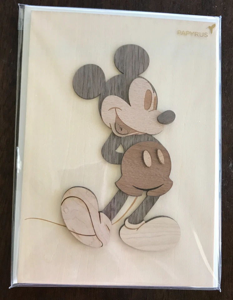 PAPYRUS SPECIAL EDITION DISNEY!! Brand New Two Wooden Mickey Mouse Cards!! - Image 4 of 4