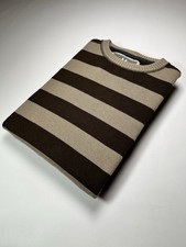 Springfield Striped Brown Beige Jumper Lightweight Top Men  s M 236 