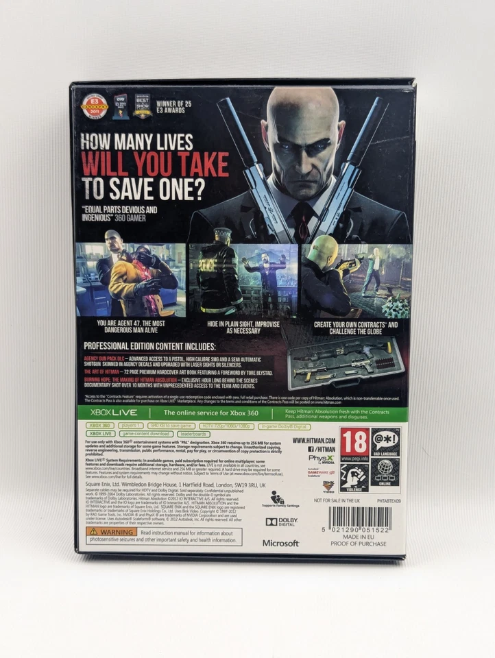 Hitman Absolution Professional Edition Micrisoft Xbox 360 Game PAL Complete  - Image 2 of 4