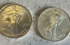 Lot of (2) 1991 American Silver Eagle 1 oz $1 Coins US Mint .999 Fine Silver Bu