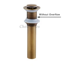 Antique Brass Push Pop Up Basin Sink Waste Drain Stopper Assembly Overflow Plug