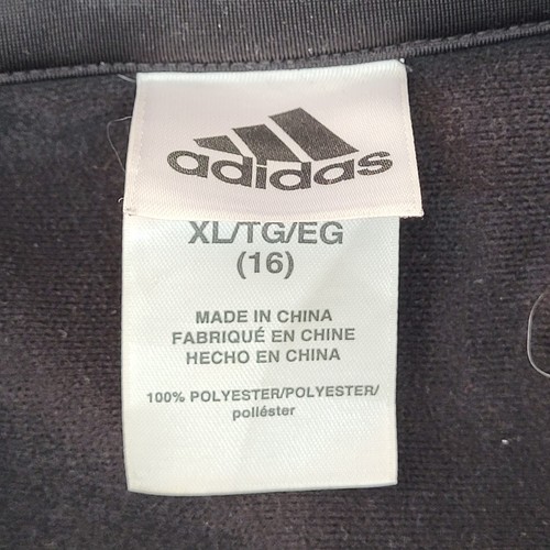 Adidas Black Full Zip Tracksuit Top UK Boys Size XL L223 - Picture 3 of 4