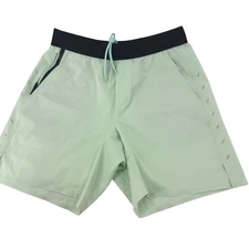 Ten Thousand Mens Athletic Shorts Mint Green Black Zip Pocket Athletic Size M