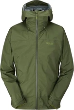 MENS RAB DOWNPOUR PLUS 2.0 WATERPROOF JACKET LARGE BRACKEN/GREEN HIKING CLIMBING
