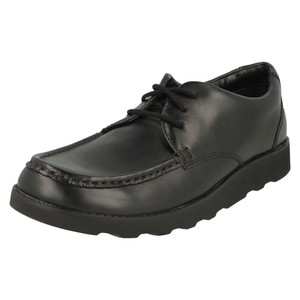 clarks boys black shoes