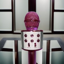 VIVITAR Wireless Karaoke Bluetooth Party Speaker Handheld Microphone Pink