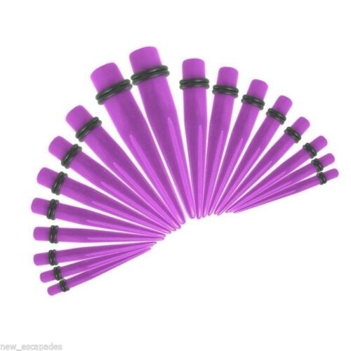 PAIR-Tapers Purple Acrylic 02mm/12 Gauge Body Jewelry - Picture 1 of 4