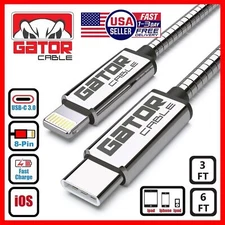 USB-C Fast Charger Cable PD 20W For iPhone 7 8 X 11 12 13 14 Pro Max Plus Metal