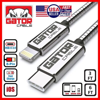 USB-C Fast Charger Cable To For iPhone XR XS 11 12 13 14 Pro Max Plus All Metal
