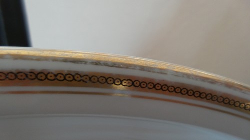 Antique Austrian China MZ Austria/Altrohlau Oval Serving Platter Black on Gold - Picture 3 of 6
