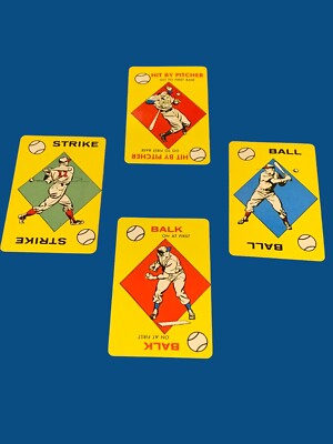 1957 Ed-U-Card Baseball Card Game HBP Balk Strike Ball Ex Condition