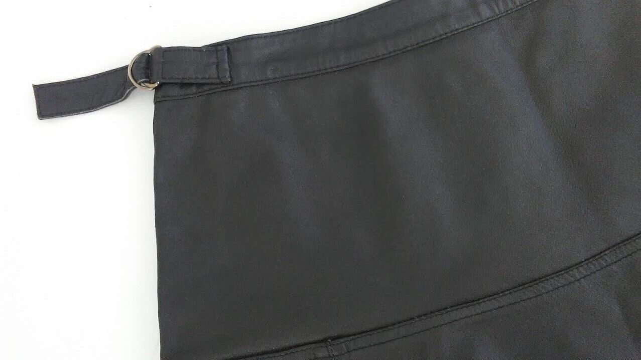 Newport News Pleated Black Leather Mini Skirt Sz.… - image 3
