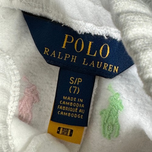 Ralph Lauren Shorts Girls Small 7 White Pony Embroidered Fleece Logo Pockets - Picture 2 of 5