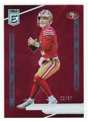 Brock Purdy 2024 Donruss Elite #95 Aspirations Maroon Parrallel /87