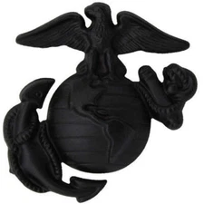 USMC Genuine US Marine Corps Service Cap Device Enlisted Black Metal