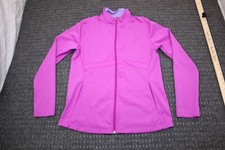 New Balance Track Jogging Jacket Womens Size L Purple Full Zip Pockets Mock Neck