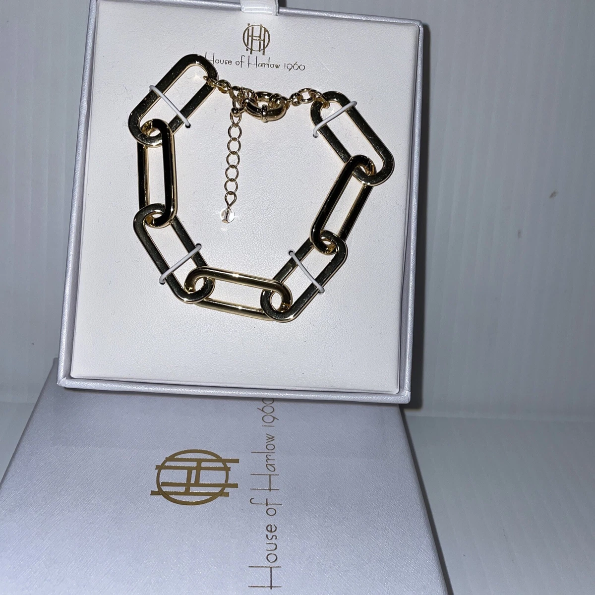 BRAND NEW WITH BOX House of Harlow 1960 Gold Paper Clip Bracelet