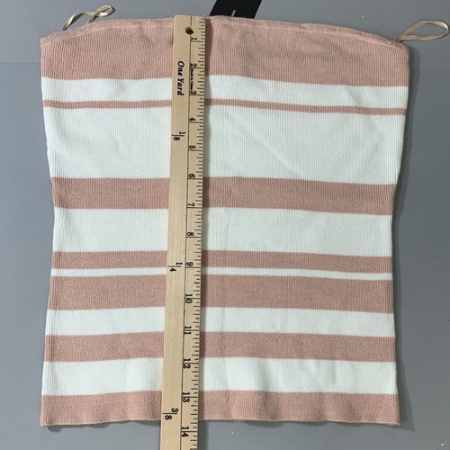 Dynamite Tan /White Striped Women's Tube Top Size L - Picture 7 of 9