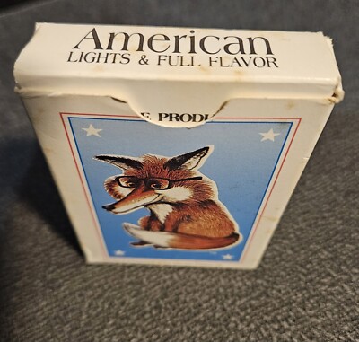 Rare Vintage Fox American Lights & Full Flavor Cigarettes Playing Cards  Deck USA