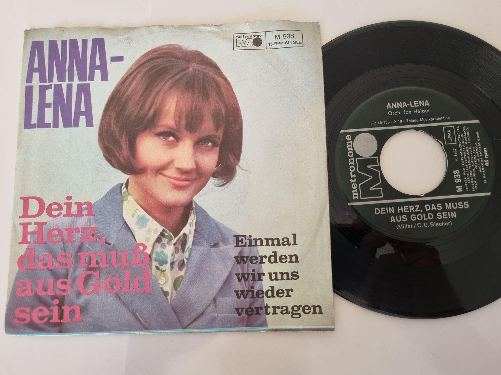 7"" Single Anna-Lena - Dein Herz, das muss aus Gold sein Vinyl Germany