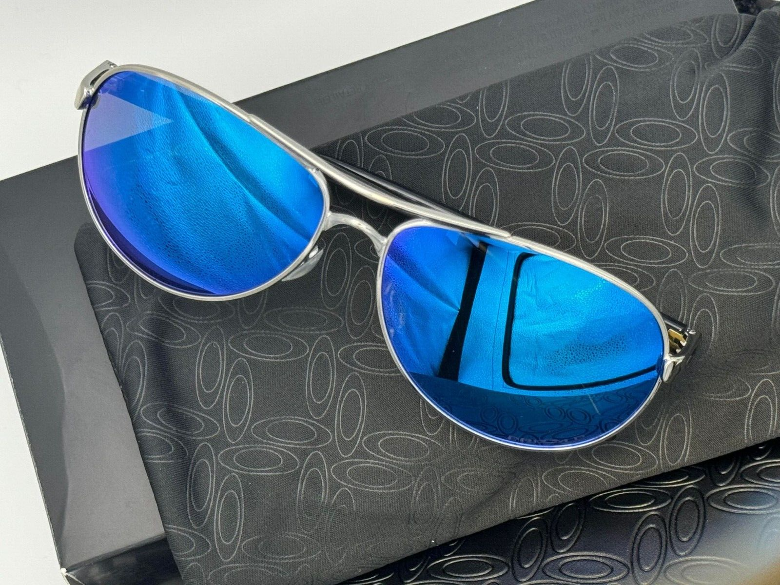 Feedback Prizm Sapphire Polarized Lenses, Polished Chrome Frame Sunglasses