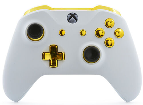 White/Gold Xbox One S / X Custom UN-MODDED Controller Unique Design  635133937482 | eBay