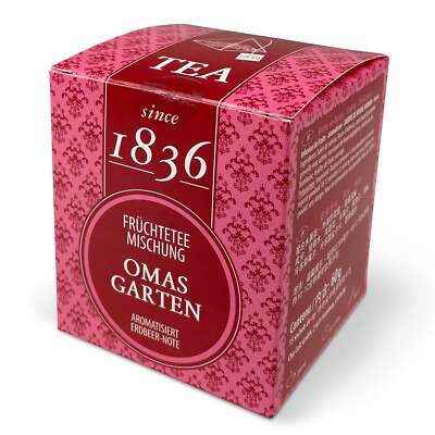1836 Tea Früchtetee Omas Garten - 15 Pyramidenbeutel - Teebeutel (113,33  /kg)