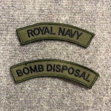Army Surplus Issue Royal Navy & Bomb Disposal Shoulder Title Olive Green Sew On