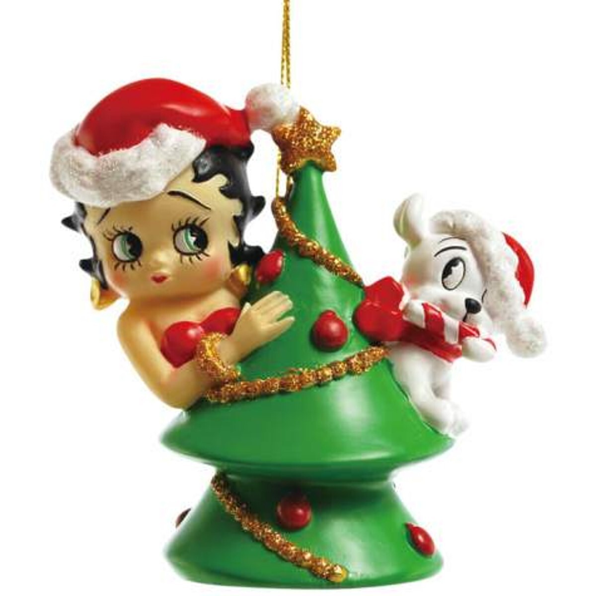 Betty Boop and Pudgy with Tree Resin Christmas Ornament by Westland Giftware
