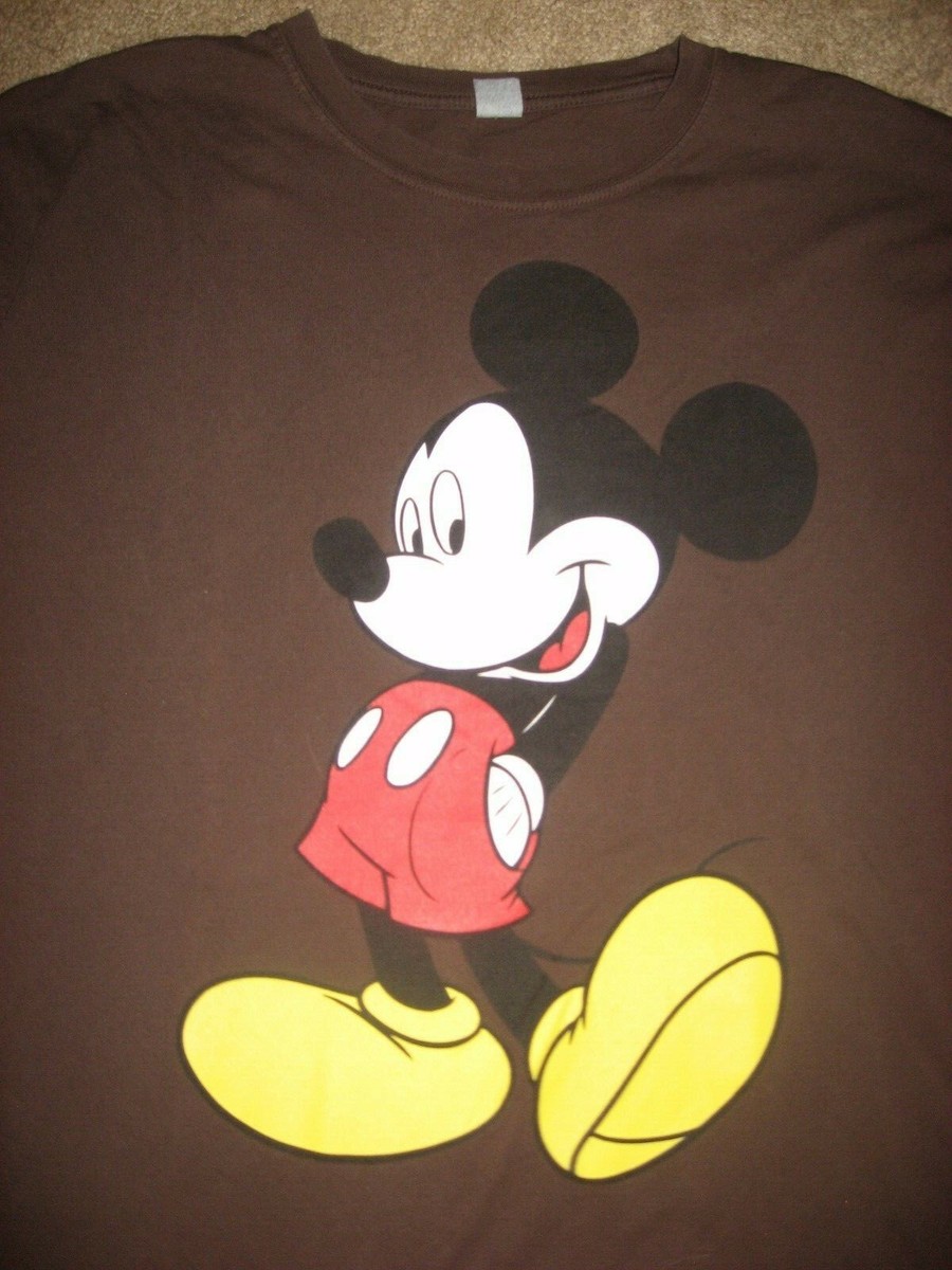 Mens Womens Brown MICKEY MOUSE T-Shirt Large UK