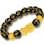 thumbnail 2 - Feng Shui Black Obsidian Alloy Wealth Bracelet w/Golden Pixiu Lucky Jewelry Gift