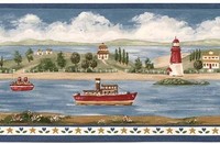 Lighthouse Wallpaper Border - Blue Bv006104b, New, Free Shipping on sale Lighthouse Wallpaper Border - Blue Bv006104b, New, Free Shipping on sale