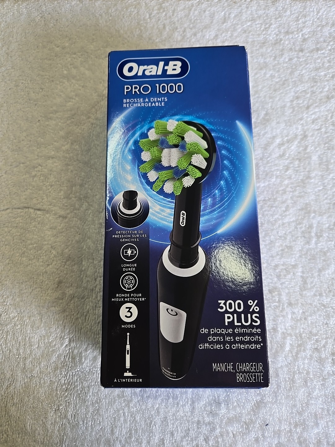 Oral-B Pro 1000  Electric Toothbrush Rechargeable Black NEWEST 3 Mode Model