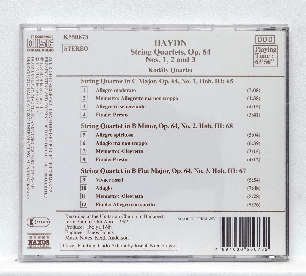 KODALY QUARTET ⸺ HAYDN string quartets op.64 nos.1, 2 & 3