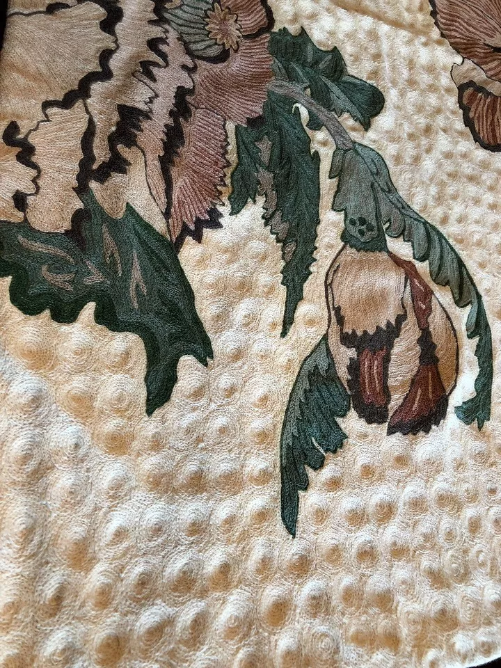 Arte bordada pendurada na parede moderna floral decoração boho têxteis andraab lã GG - Imagem 3 de 4