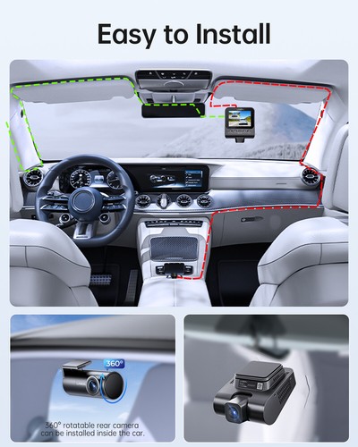 V620 4K+1080P Dual Dash Cam ADAS WiFi 6 GPS Cars Recorder Parking Mode Free 64GB - Picture 9 of 11