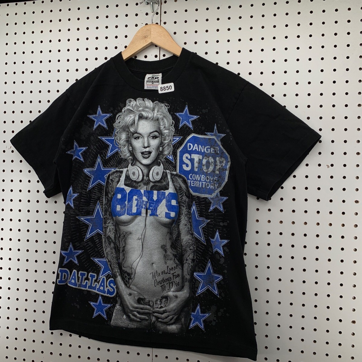Street Certified Marilyn Monroe Shirt Mens Medium Black Blue Music