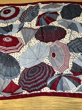 Sunkyung Sa Vintage Umbrellas Silk Scarf 29x 28 Beautiful Vibrant Amazing Artsy