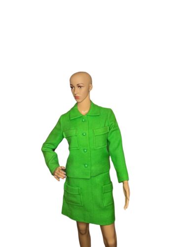Granny smith green apple 60s 1960s wool suit - Picture 1 of 10