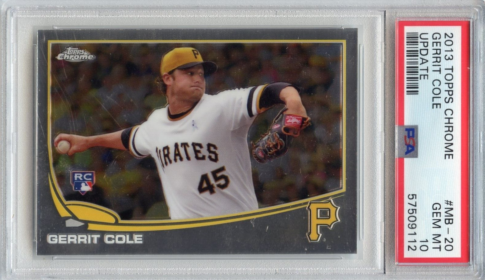 PSA 10 GEM MINT 2013 Topps Chrome Update Gerrit Cole #MB-20 *RC* 2023 Cy Young!!