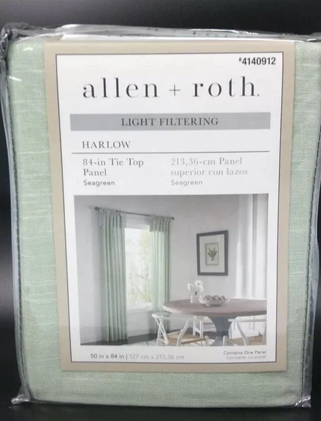 Allen+Roth Harlow - Tie Top Panel - Seagreen - 50x84” - 4140912 Seagreen