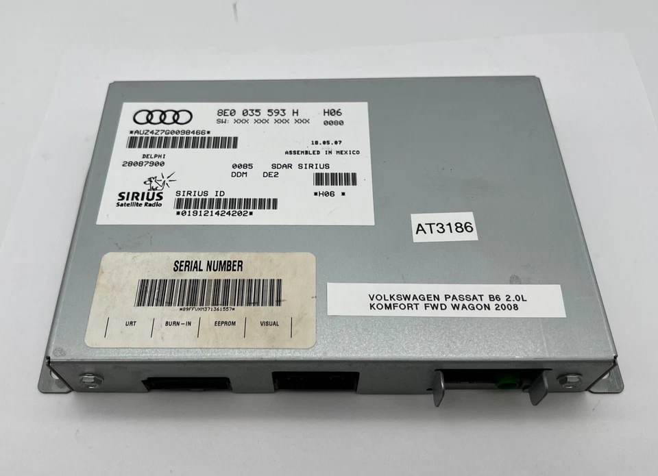 OEM 06-12 Volkswagen Passat Audi Sirius Satellite Radio Receiver Control Module - Image 4 of 4