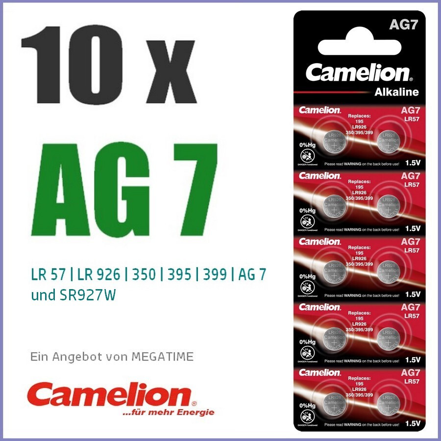 Camelion Batterie Alkaline AG7 0% Mercury/Hg 10 St. - Batterie - 9V-Block (10 Stk., AG7, 34 mAh), Batterien + Akkus - Bild 2